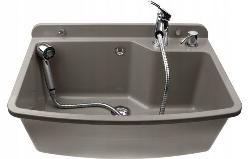 Lavabo Zelvo, polipropilene, tonalità del grigio