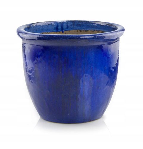  Vaso da fiori Polnix 49 cm x 49 x 40 cm diametro 49 cm ceramica tonalità del blu