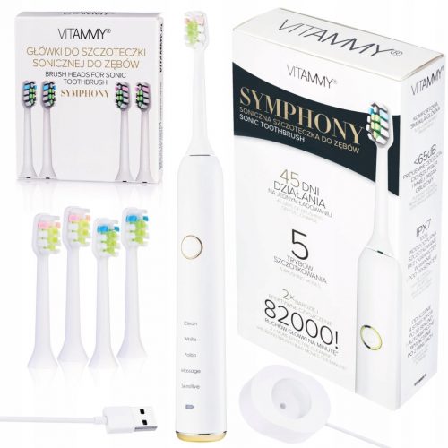  Spazzolino sonico Vitammy Symphony, bianco e oro