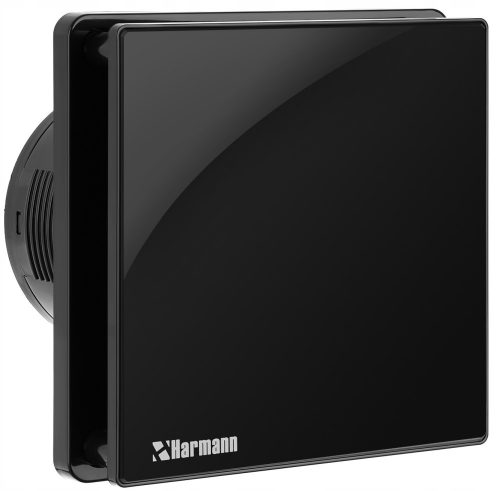 Igrostato ventilatore da bagno Harmann REY 100 Vetro Nero Lucido 100 mm