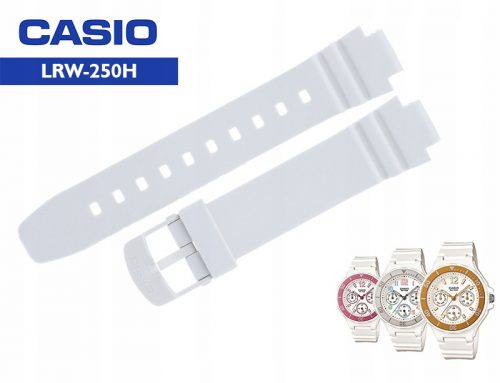  Cinturino CASIO LRW-250 LRW-250H, bianco lucido 12mm