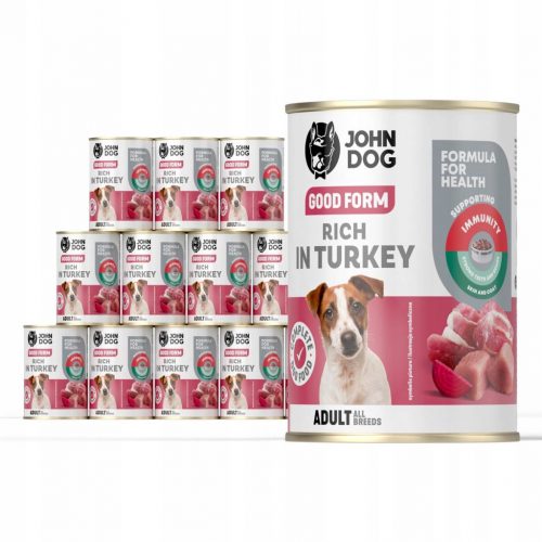  John Dog Good Form cibo per cani tacchino 12x400 g