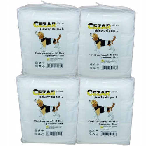  Pannolini CEZAR Pampers per cani maschi L 48 pz, circonferenza pancia 42-58 cm