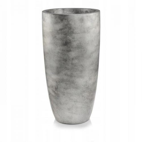 Vaso da giardino - Vaso da fiori Polnix 32 cm x 32 x 62 cm diametro 32 cm ceramica tonalità grigio e argento