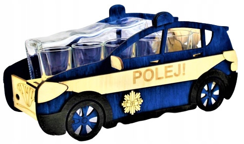  Caraffa dell'auto della polizia con bicchieri + OMAGGIO...Compleanno