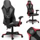  Sedia da gaming Sofatel Shiro, ecopelle nera e rossa