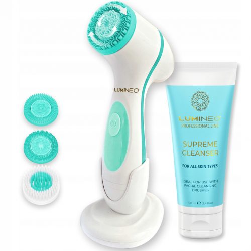  Lumineo Brush pennello viso bianco e blu + gel