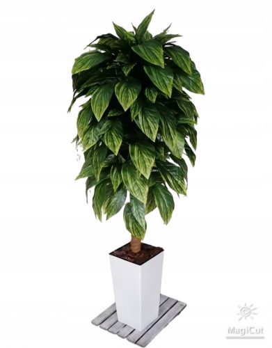 Ficus Fico artificiale vaso da fiori bianco nero 140 cm