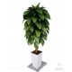 Ficus Fico artificiale vaso da fiori bianco nero 140 cm