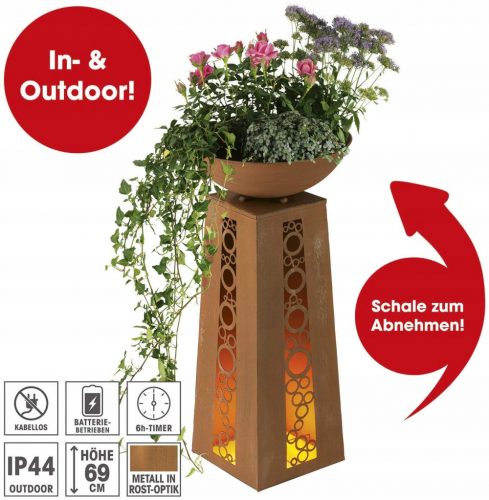  Vaso da fiori Easymaxx 72 cm x 34 x 69 cm, metallo, sfumature di marrone e beige