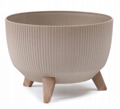  Vaso da fiori Lamela 33 cm x 33,2 x 18,5 cm diametro 33,2 cm plastica crema, sfumature di marrone e beige