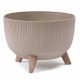  Vaso da fiori Lamela 33 cm x 33,2 x 18,5 cm diametro 33,2 cm plastica crema, sfumature di marrone e beige