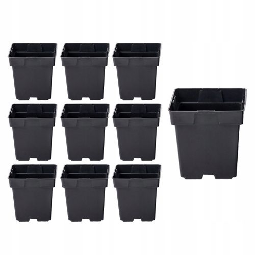  Vaso da fiori GardenPlus+ 15 cm x 15 x 15 cm diametro 15 cm plastica nera