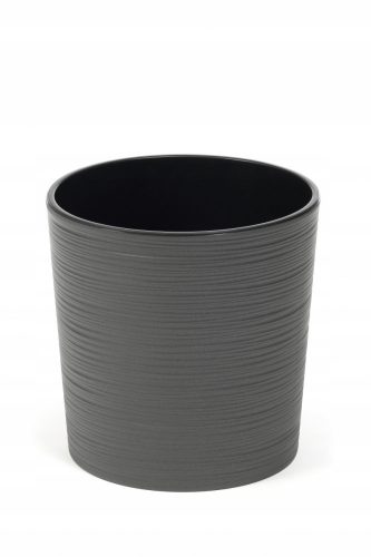  Vaso da fiori Lamela 25 cm x 25 x 25,5 cm diametro 25 cm in plastica tonalità grigio e argento