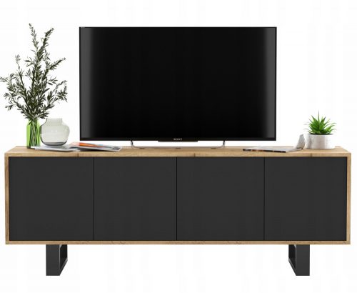  Mobile TV moderno Loft 150 cm Wotan nero OPACO