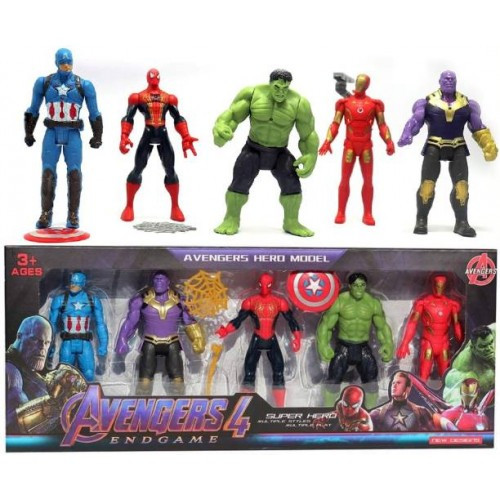  AVENGERS SET DI FIGURE DI FERRO DI TANOS SPIDERMAN HULK