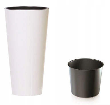  Vaso da fiori Prosperplast 20 cm x 20 x 38,1 cm diametro 20 cm plastica bianca