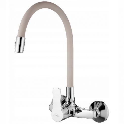  Rubinetto da cucina a parete Invena VERSO, beige, argento