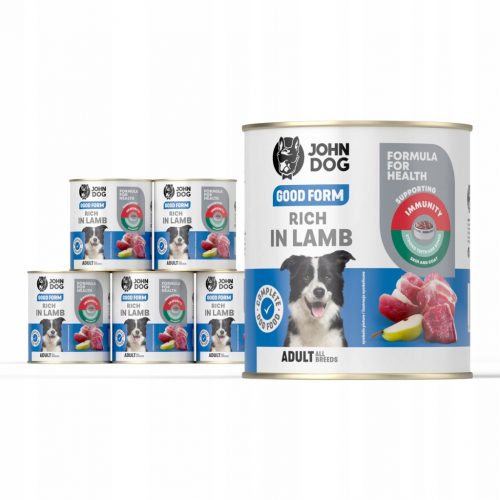  John Dog Good Form cibo per cani agnello 6x800g