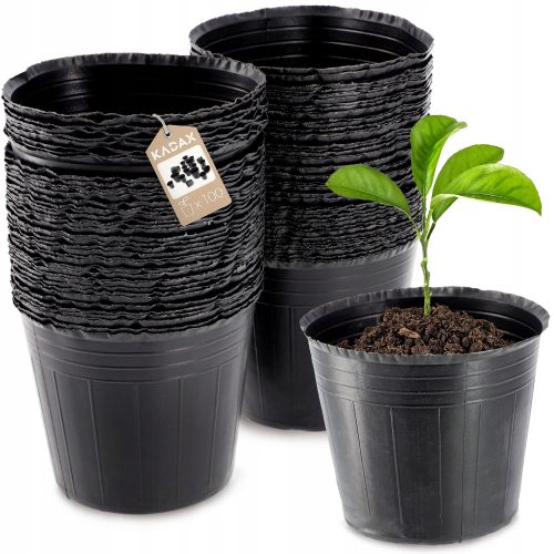  Vaso da fiori Kadax 9,5 cm x 9,5 x 8,2 cm diametro 9,5 cm plastica nera