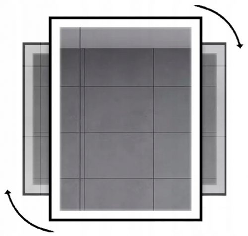 Specchio da parete Galakor, rettangolare, struttura in metallo, 800 x 600 mm