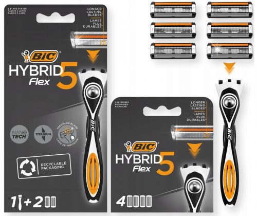  Rasoio BIC Hybrid 5 Flex + 6 cartucce