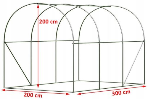 Serra in lamina - Tunnel in lamina 6 m² 3 x 2 cm verde