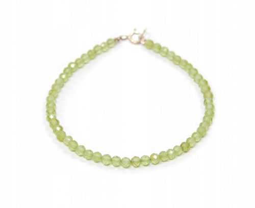  Bracciale in crisolito con peridoto di oliva naturale, 3 mm