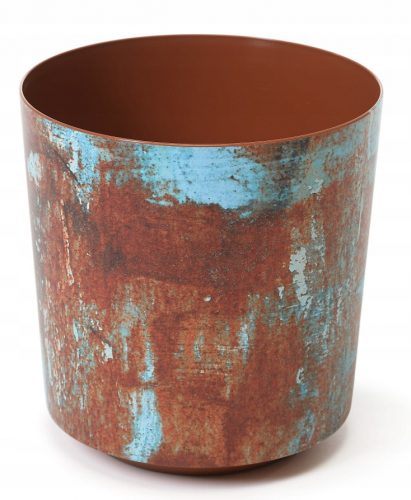  Vaso da fiori Lamela 25 cm x 25 x 27 cm in plastica tonalità di blu, sfumature di arancio, multicolor