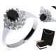  Anello in argento* marchesa nera* zirconi* regalo per ragazze* 18 anni LgSP543