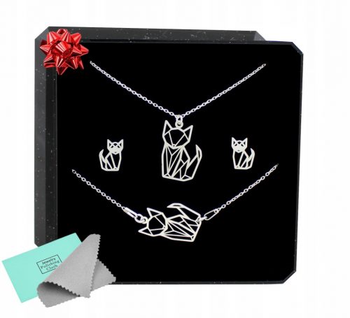  SET DI GIOIELLI IN ARGENTO CON KIT GATTI KIT ORIGAMI 925 per un regalo