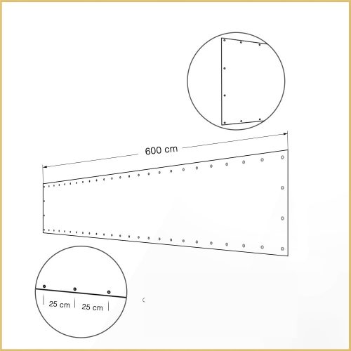  INSTALLAZIONE OCCHIELLI OGNI COPERTURA BALCONE DA 25CM 6M COVER-IT