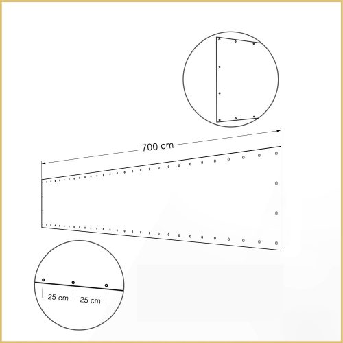  INSTALLAZIONE OCCHIELLI OGNI COPERTURA BALCONE DA 25CM 7M COVER-IT