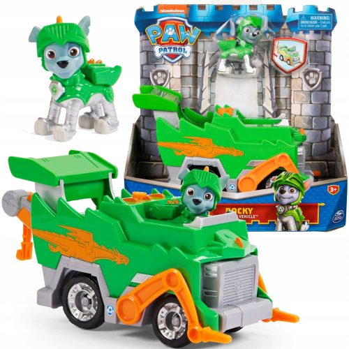  PAW PATROL KNIGHTS FIGURA ROCKY CAMION DELLA SPAZZATURA