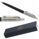  Penna a sfera Parker Jotter nera e argento + penna a sfera automatica Parker 1953182 blu