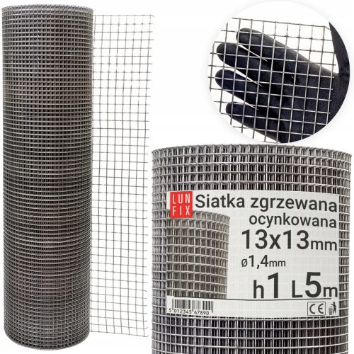 Maglia, rete del cancello - Rete elettrosaldata zincata Lun Fix 100 cm 13x13 fi 1,4 mm