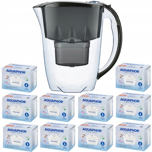  Caraffa filtrante Aquaphor Amethyst da 2,8 l, nera