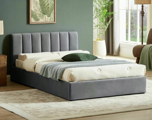  Letto imbottito MONTREAL VELVET 160x200 grigio