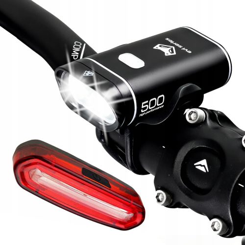  EVI iLIGHT pro v500+ illuminazione per bicicletta 500 lm batteria + Evi serie iLIGHT pro illuminazione posteriore per bicicletta 120 lm batteria