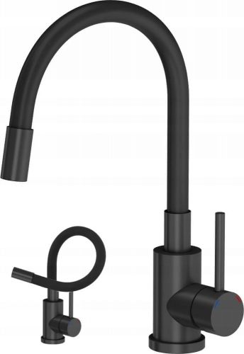 Rubinetto da cucina da pavimento Royal Sanitary FLEX 0000003146 nero, argento