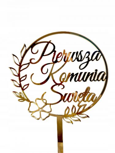  CAKE TOPPER PRIMA SANTA COMUNIONE LASCIA D'ORO