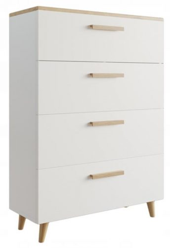  Cassettiera Matkam Perlavita 80 x 40 x 112 cm bianco opaco