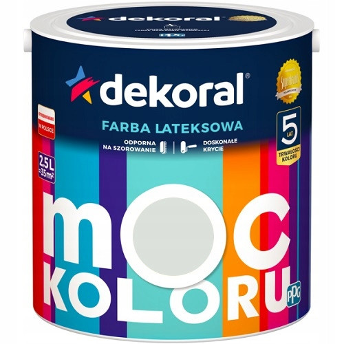  Pittura murale Dekoral al lattice 5 l, grigio chiaro opaco