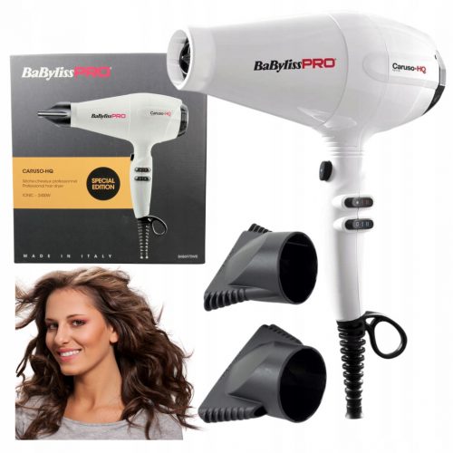  Asciugacapelli Babyliss Pro con due punte Caruso HQ 2400W BAB6970 Bianco