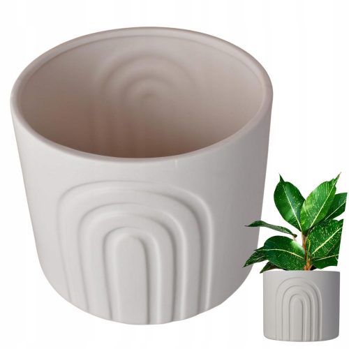  Vaso da fiori Duwen 18 cm x 18 x 15 cm diametro 18 cm ceramica crema