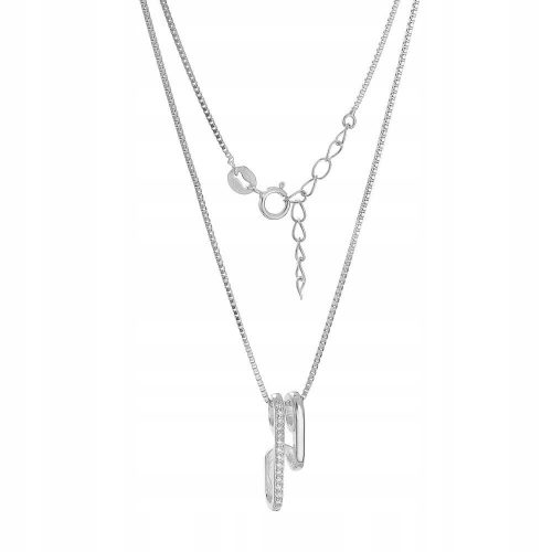  Collana in argento pr925 con pendente unico con zirconi + scatolina