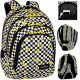  Zaino scolastico multiscomparto CoolPack bianco, nero, sfumature di giallo e oro, multicolore 28 l