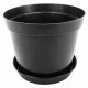  Vaso da fiori DonKwiat 21 cm x 21 x 16 cm diametro 21 cm plastica nera + 10× Supporto per vaso DonKwiat 18 cm plastica