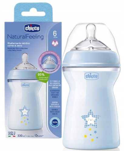  Borraccia Chicco Natural Feeling blu 330 ml