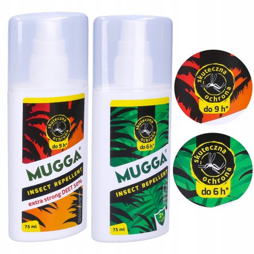  Mugga Deet spray zanzare e zecche 50% 75 ml + Spray repellente per insetti Mugga 75 ml 104 g